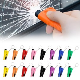 CARFIB Window Breaker Seatbelt Cutter Keychain 3-in-1 Car Emergency Escape Tool Break Glass Seat Belt Cutters Safety Mini Rescue Life Whistle Tools for Survival 8pcs