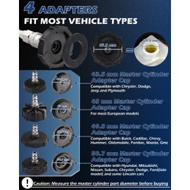FAITIO 3L Brake Fluid Bleeder Kit w/ 1L Catch Bottle, Pressure Brake Bleeding Tool, Manual Power Bleeder Pump for Flush Brakes and Clutch Systems, Includes 43.5/45/49.5/50.7mm Master Cylinders Caps