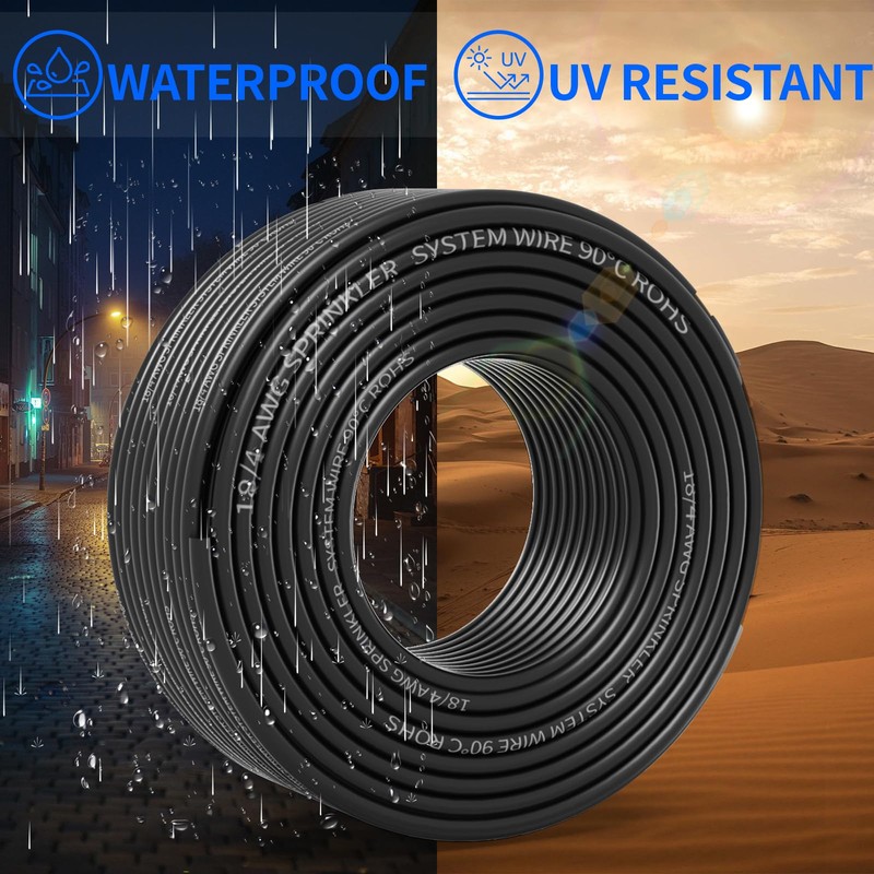 18/4 Solid Sprinkler System Wire 150ft, 18 Gauge Irrigation Wires