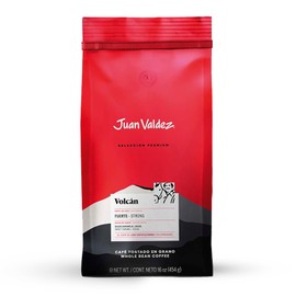 Juan Valdez Volcan Whole Bean Coffee - Dark Roast | 100% Colombian Arabica Beans | Premium Colombian Coffee with Low Acidity and Notes Of Sweet Caramel & Cocoa | 16 oz / 454 gr