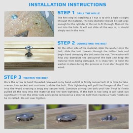 M8 T-Nuts (Pack of25) Alloy Steel Metal Zinc Plated Claw Nut Four-Pronged Tee Four-Pin Woodworking Furniture DIN1624