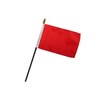 Red Solid Color 4x6in Stick Flag - 1 dozen pack