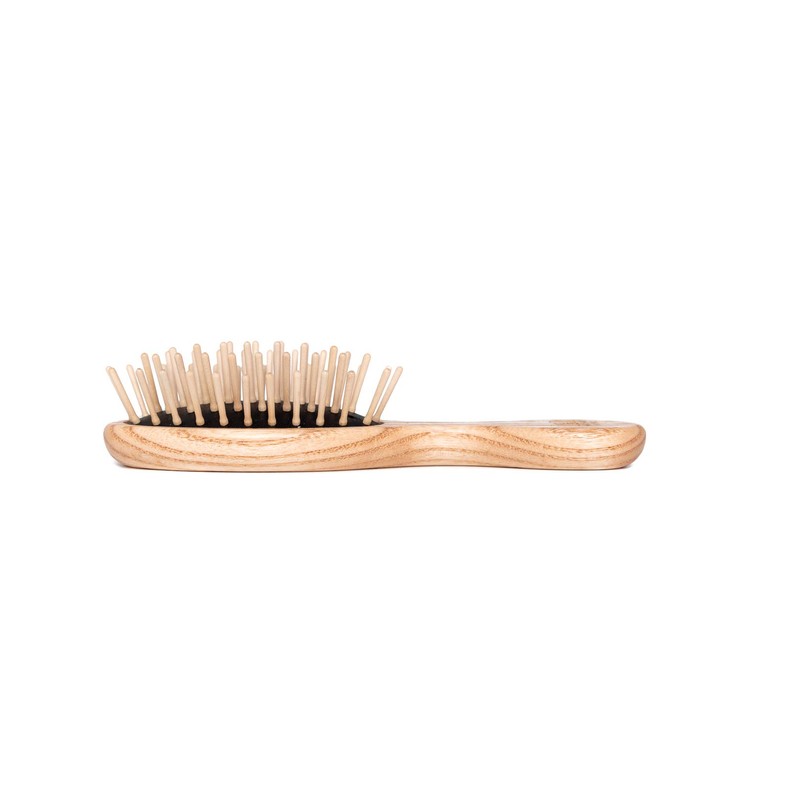 TEK - Kleine ovale Holzbürste, handgefertigt in Italien, Universal-Taschenbürste -