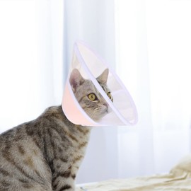 apettogo Elizabeth Color, Cats, Dogs, Soft, Lightweight, Neck Friendly, Waterproof, Prevents Licking, Scratches, Protects Wounds After Surgery, Soft (Light Pink, XS)