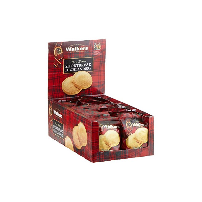 Walkers Shortbread Highlanders, Traditional Pure Butter Shortbread Cookies, 1.4 Ounce