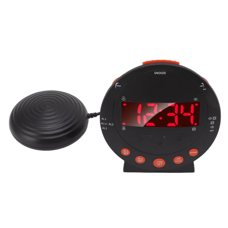 Extra Loud Alarm Clock, 113 Decibels, Red Flashing Light, Super