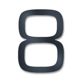 Metzler Modern House Number Made of Solid Steel – Modern Font – Fine Structure Powder Coated Anthracite RAL 7016 – Includes Mounting Material – Height 20 cm – Number 8