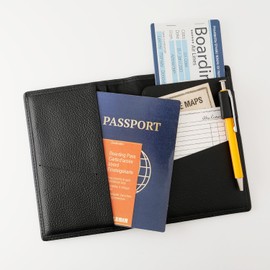 Slip-On OSL Passport Case Greyish Blue OSL-4802 Genuine Leather Folio Compact