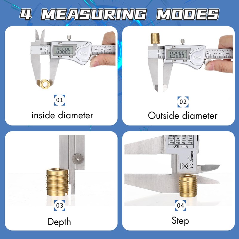 Simhevn Electronic Digital Calipers, inch and Millimeter Conversion,LCD Screen displays