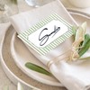 Whaline 100 Pcs Sage Green Place Cards Stripes Tented Card
