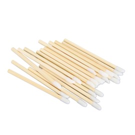 Pack of 100 Make-Up Lipstick Brushes Bamboo Handle Disposable Lip Brush with Lip Gloss Stick and Lipstick Applicator Makeup Tool for Lip Makeup