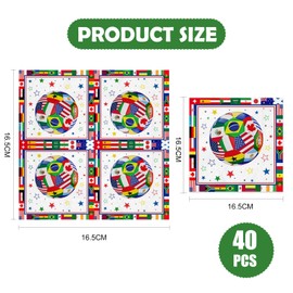 40 tovaglioli di carta con mappa del mondo, bandiere del mondo, tovaglioli di carta, bandiere dei paesi per compleanno, bandiere internazionali del mondo, tovaglioli per partite di calcio, eventi