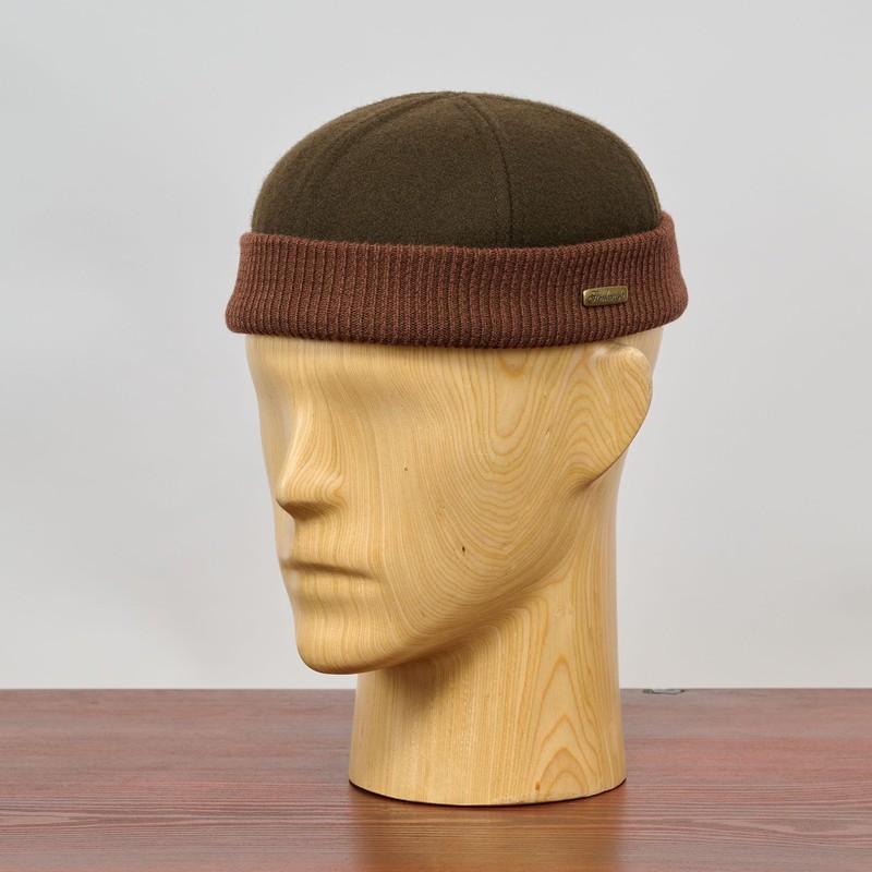 Sterkowski Navy Watch 100% Wool Beanie Docker Hat for Men