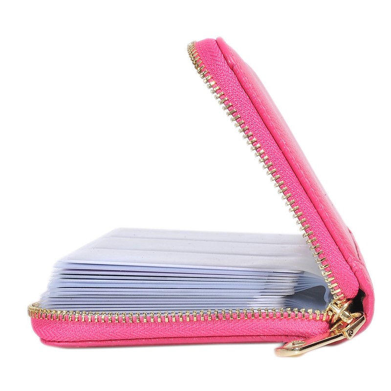 Easyoulife Credit Card Holder Wallet Womens Zipper Leather Case Purse