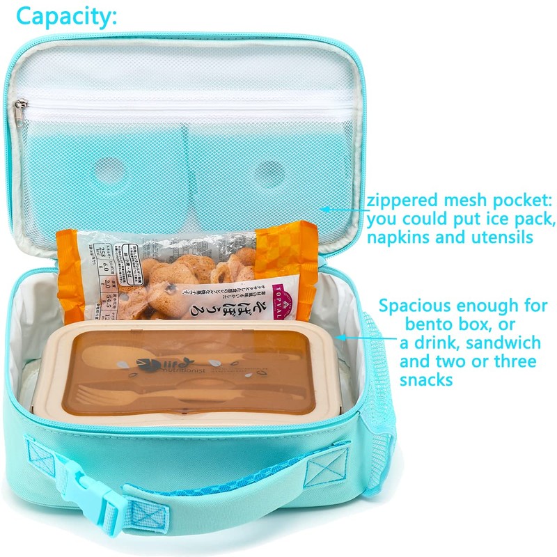 FlowFly Kids Lunch box Insulated Soft Bag Mini Cooler Back