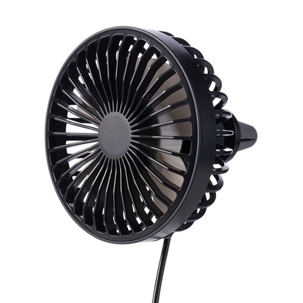 MAXWIN K-FAN11-B Fan, Circulator, Car Fan, USB, Air Conditioner Louver, 3 Levels of Air Flow, 360° Rotation, USB Powered, Small, Strong Wind, Cooling Fan, Heatstroke, Black