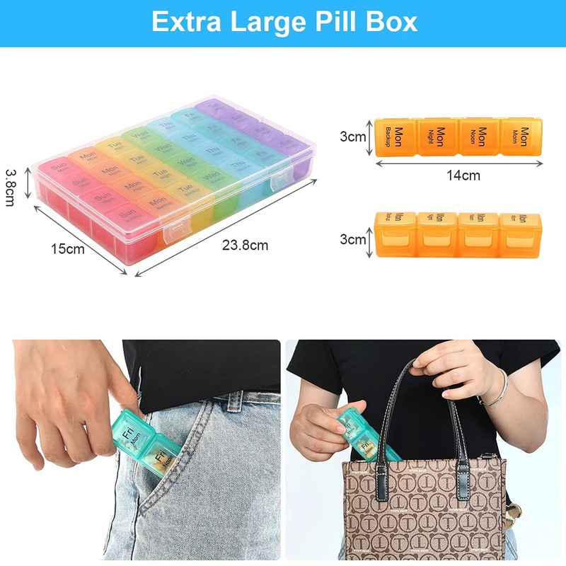 Extra Large Weekly Pill Box Organiser - Pasking XL Pill