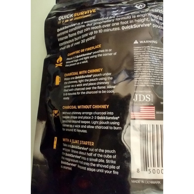 QuickSurvive *Mega Lot!* Quick Survive Fire Starter Pouches Waterproof Proprietary