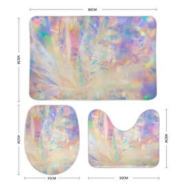 TOPCARPENTER Top Carpenter Non-Slip 3 Piece Bathroom Rug Set Colorful Lights Soft Contour Rug + Toilet Lid Cover + Bath Mat Bathroom Decor
