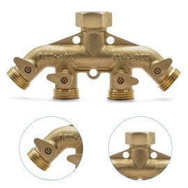Unbranded 4 Way 3/4" Brass Gardens Water Splitter Multi Hose Tap Adaptor Pipe Connector