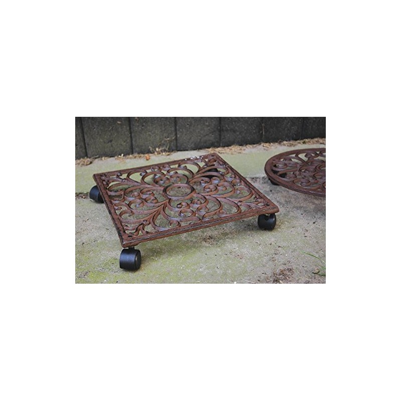 Esschert Design Plant Trolley - Square Cast Iron