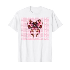 Tyrannosaurus Rex Trex Dinosaur Girl Mom Coquette Bow T-Shirt