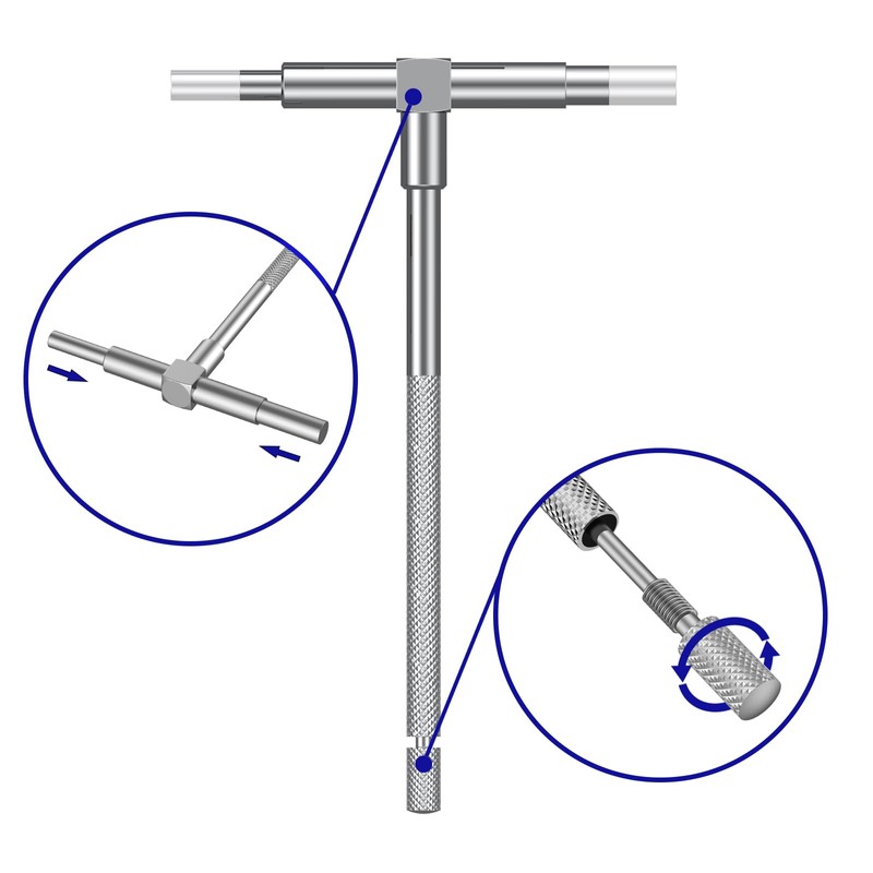 HDLNKAK Telescoping Gage Set, 6 Pack Stainless Steel T -