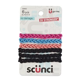 Scunci Everyday and Active Strand Elastics | Assorted Colors | 6-Pcs per Pack | 1-Pack