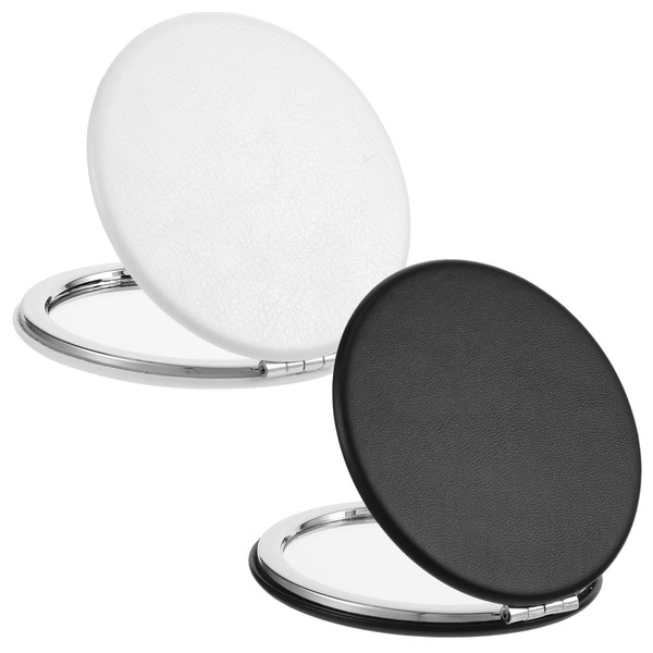 Wanmu 2 Pcs Small Compact Mirror, Double-Sided Makeup Mirror with