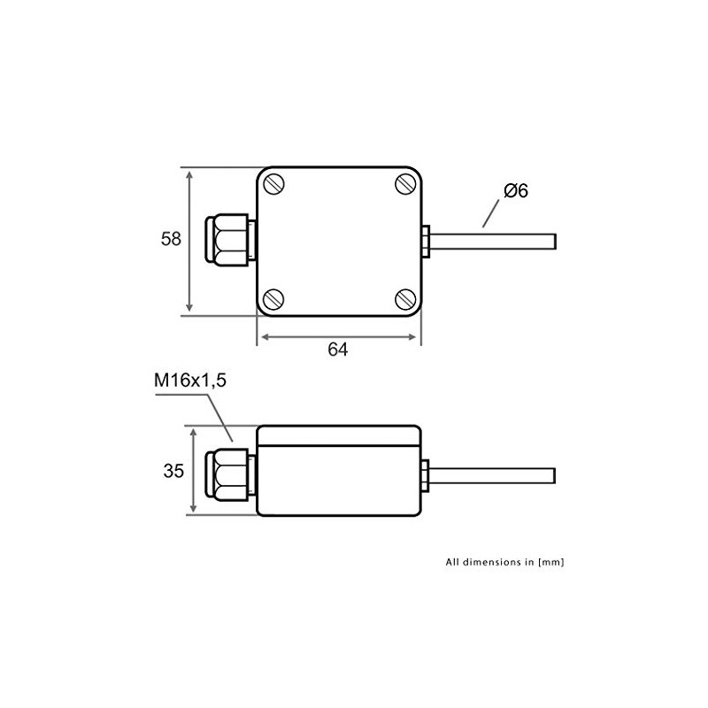 iOVEO 002AF02200 Outdoor Temperature Sensor with External Sleeve, 2-Wire Connection,