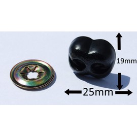 celloexpress Black Animal Noses 25mm Metal Backs - Teddy Bear & Soft Toy Making Detailed Noses - Pack of 5