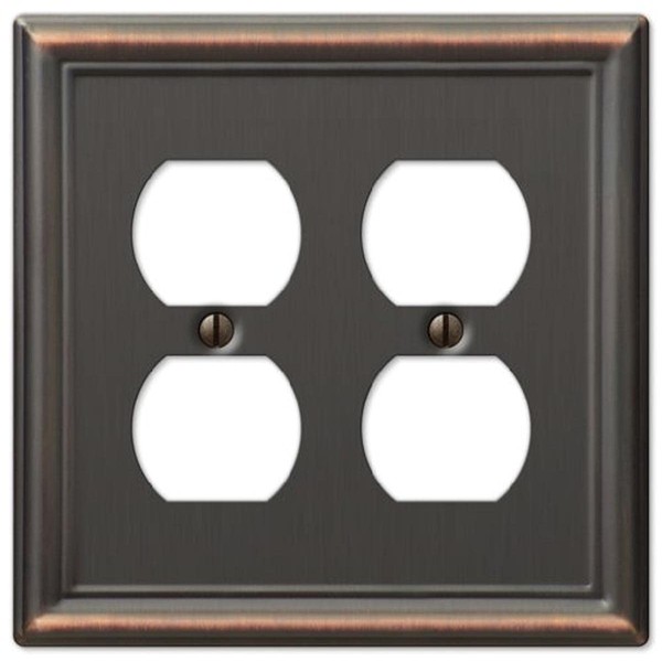 Amerelle AmerTac 149DDDB Chelsea Steel Double Duplex Wallplate, Aged Bronze