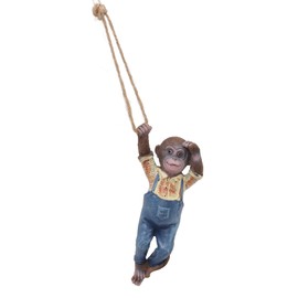 Resin Monkey Hanging Statue, Swinging Monkey Outdoor Statue Ornament Monkey Tree Hugger Statues for Garden Lawn Patio Christmas Decoration
