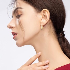 5 Pairs of Huggie Hoop Earrings in Gold, Small Hoop Earrings Silver Gold Women Girls Hypoallergenic Earrings Mini Earrings Gold-Plated Earrings for Multiple Piercings, Metal