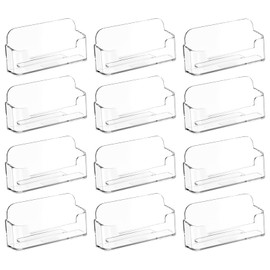 MaxGear Clear Acrylic Business Card Holder Display Office Business Card Holder Business Card Stand Business Card Desk Holder, Fits 30-50 Business Cards, 6 Pack