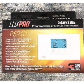 Lux.Pro LuxPro P521U 5-Day to 2-Day Digital Universal Programmable Or Manual Thermostat