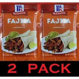 McCormick FAJITA Seasoning Sauce Mixes 1.12 oz Packet - 2 PACK