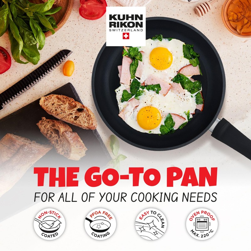 Kuhn Rikon Easy Induction Frying Pan Set 24/28 cm Black
