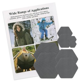 J.CARP 8PCS Nylon Repair Patches, Self Adhesive & Waterproof Patches, Nylon Repair Patches for Down Jacket, Clothing, Holes, Umbrella, Etc(Grey)