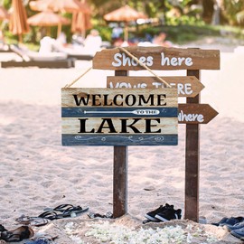 Lake House Sign, Welcome to the Lake Wood Signs Plaque Wall Hanging, Lake Wall Decor, Lake House Wall Decor, Lake Decor for Home, Lake Life Decor, Lake House Gifts, Gifts for Lake Lovers, 8x10 Inch