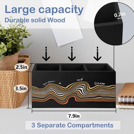 SNNDER Mental Health Gifts Pen Holder for Desk, Therapist Gifts, Inspirational Mental Health Wooden Pen Pencil Holder Organizer for Therapy Counselor Office Desk Accessories