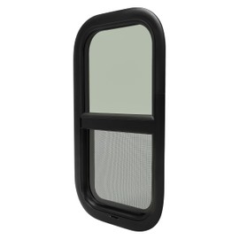 KUAFU RV Vertical Sliding Window 12" X 22" Camper Trailer Cargo Tinted Rv Side Window Replacement with Mounting Ring
