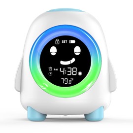 Yariaii Kids Alarm Clock, Toddlers Sleep Training Clock with Night Light, Soun Machine, Nap Timer, Stay in Bed Clock Cute Kids Room Decor Gift Ideas for Boy Girl
