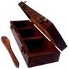 Purpledip Wooden Box: 3 Compartment Case with Transparent Cover -