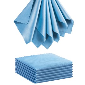 Eyeglass Cleaning Cloth Glasses Cleaner 12Pack Microfiber Lens Cleaner Eyewear Sunglass Wipes for Glass Jewelry Screen Camera Lint Free Thick 5x6 Inch (Blue, 5x6)