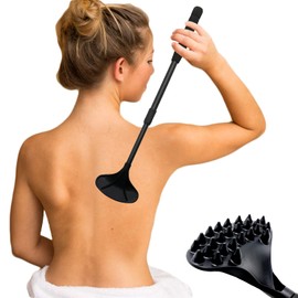 EASACE Back Scratcher for Women Men Extendable with Strong ABS Massage Head, 21 Inch Body Scratcher for Adults - Pets Compact - Retractable (Black)