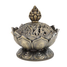 Zerodis Incense Burner, Bronze Incense Holder Burner with Lid, Classic Charcoal Burner for Home Decor, Yoga, Spa, Meditation