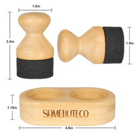 SAMEBUTECO Cutting Board Oil Wax Applicator for Food Grade Mineral Oil Board Natural Bamboo Applicator 2 Packs & 1 x Bamboo Holder Set for Wooden Cutting Boards，Spatula，Spoons and Kitchen Utensils