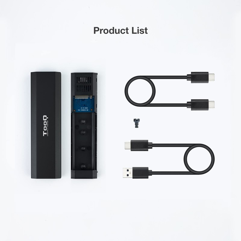 Tooq TQE-2223B Black Aluminum Simple Opening USB 3.1 Gen2 10Gbps