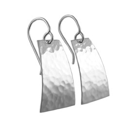 Hammered Drop 925 Sterling Silver Earrings